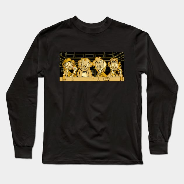 Last supper inspired cartoon illustration design Long Sleeve T-Shirt by slluks_shop